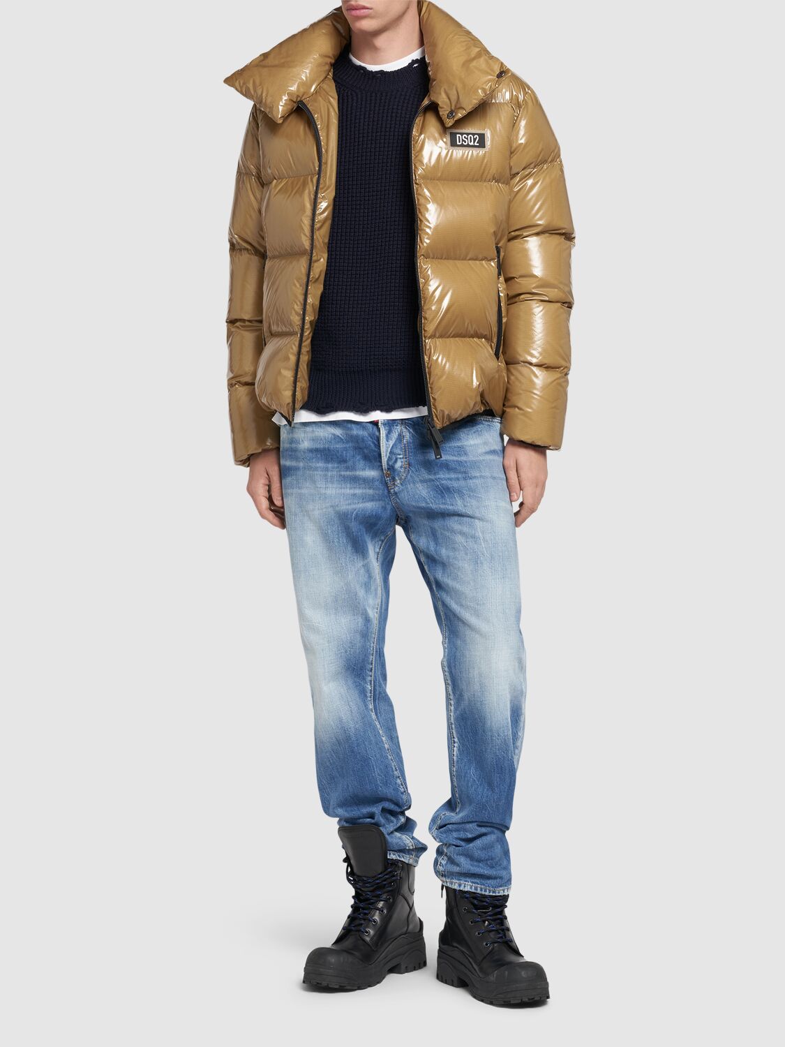 Shop Dsquared2 Ultra Light Ripstop Down Jacket In Walnut