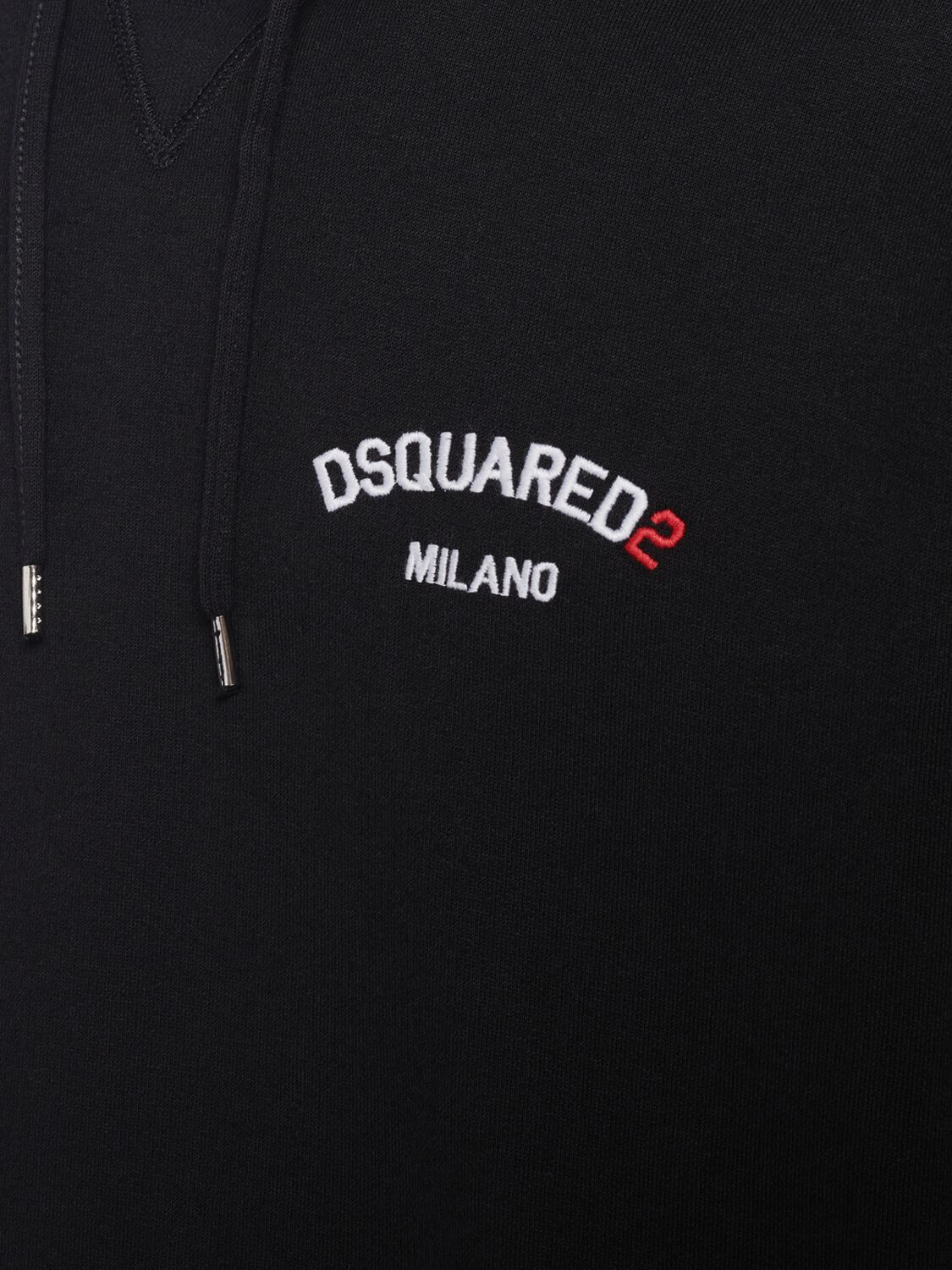 Shop Dsquared2 Cool Fit Cotton Logo Hoodie In Black