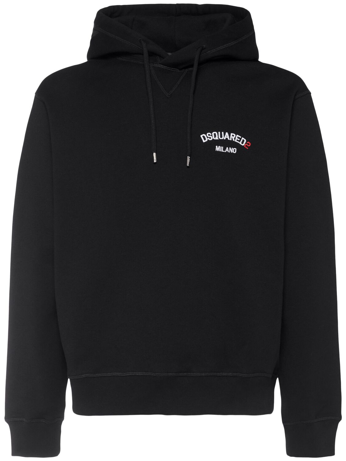 Dsquared2 Cool Fit Cotton Logo Hoodie In Black