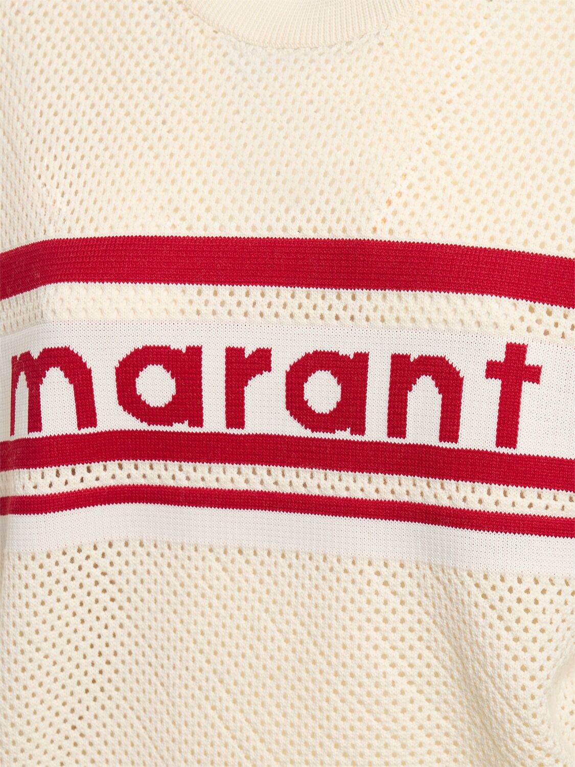 Shop Marant Etoile Arwen Logo Cotton Blend Sweater In Ecru