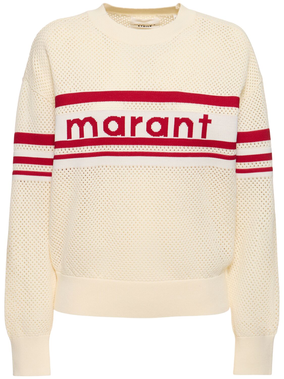 Marant Etoile Arwen Logo Cotton Blend Sweater In Ecru