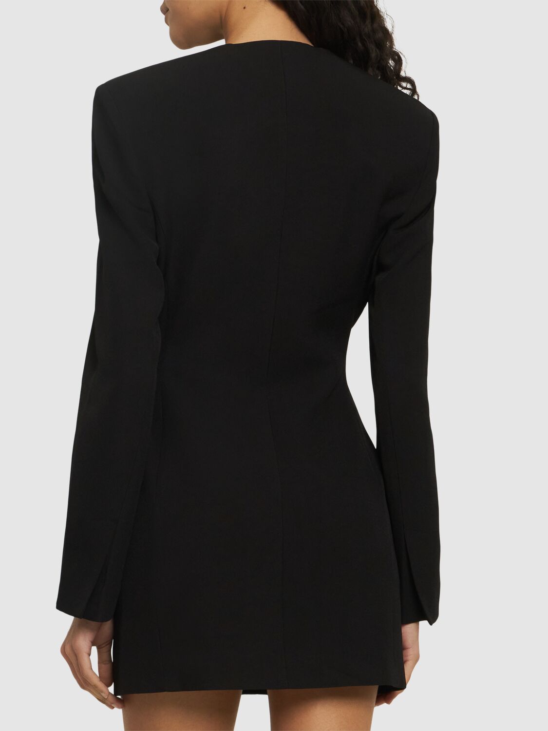 Shop Jacquemus La Robe Cubo Crepe Mini Dress In Black