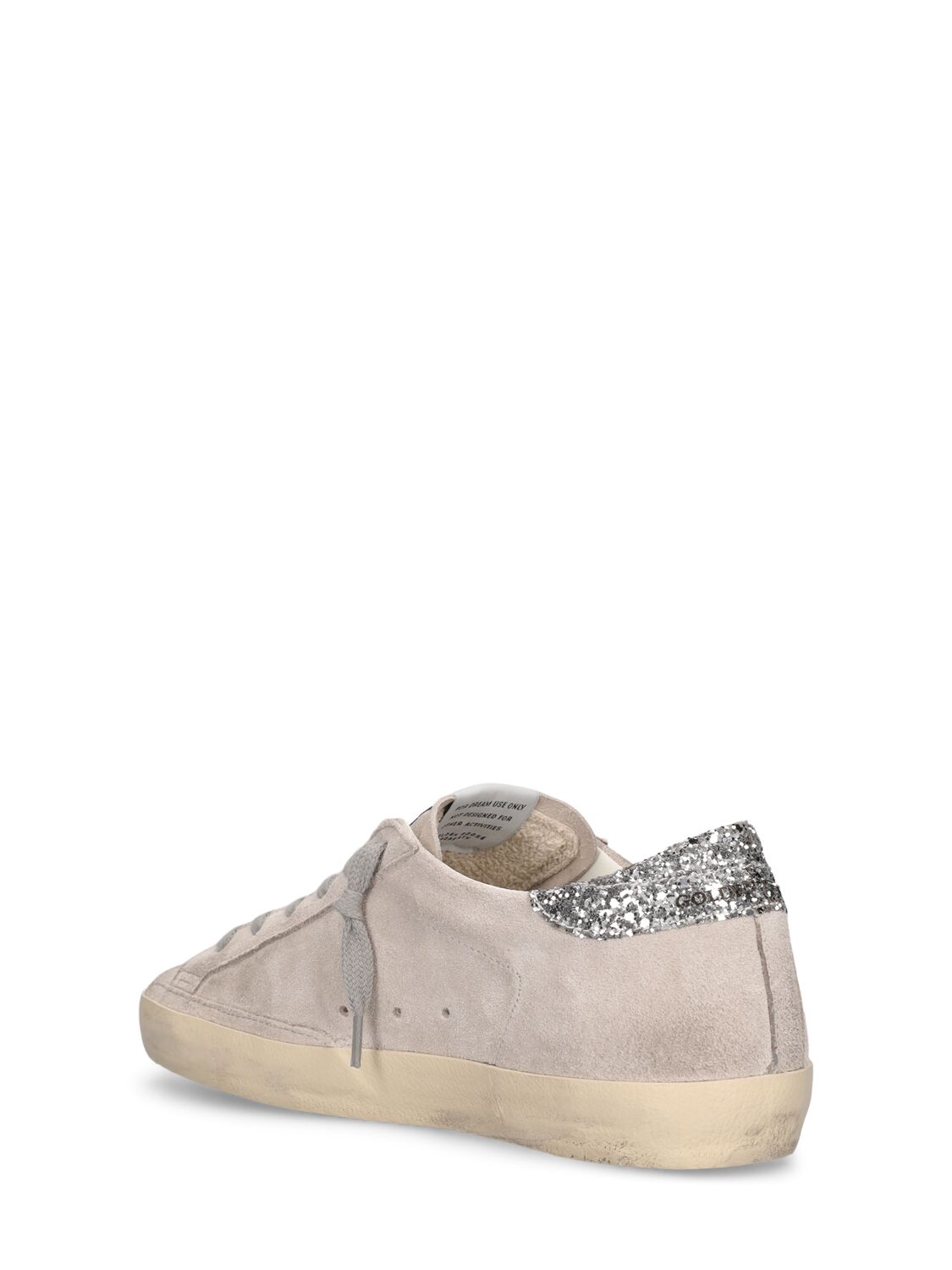 Shop Golden Goose Lvr Exclusive Super-star Suede Sneakers In Grey,silver