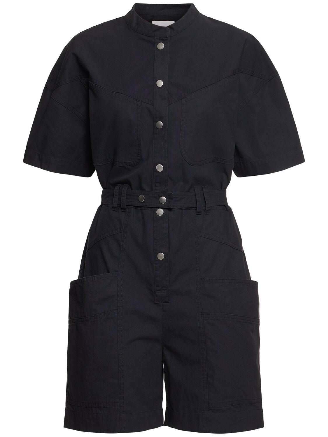 Kiara Belted Cotton Overalls