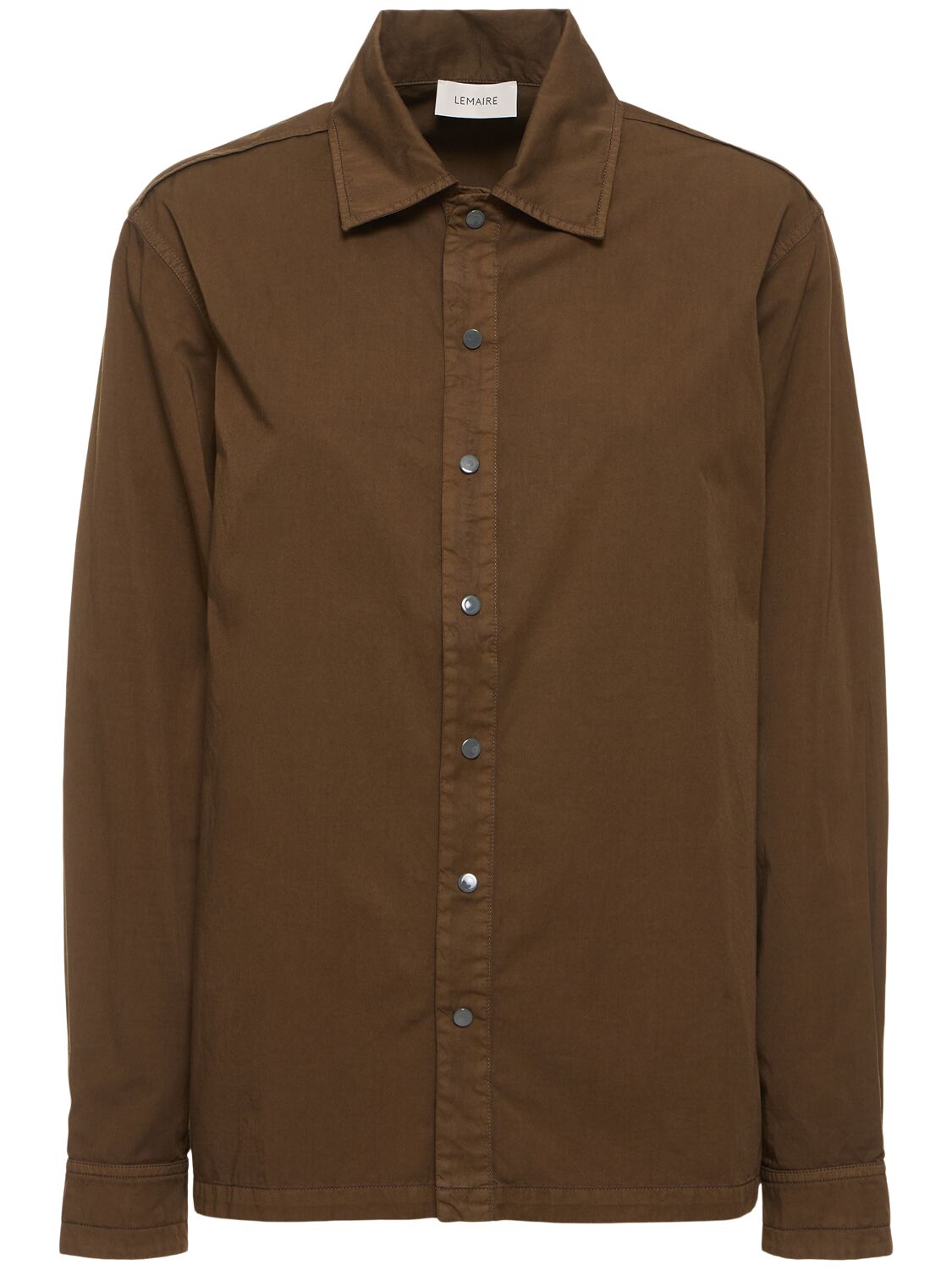 Lemaire Cotton Poplin Shirt In Dark Brown