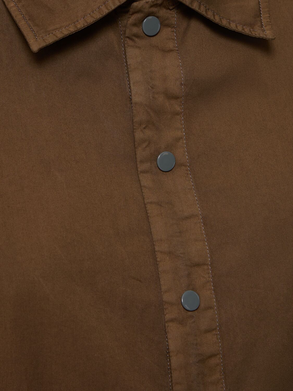 Shop Lemaire Cotton Poplin Shirt In Dark Brown