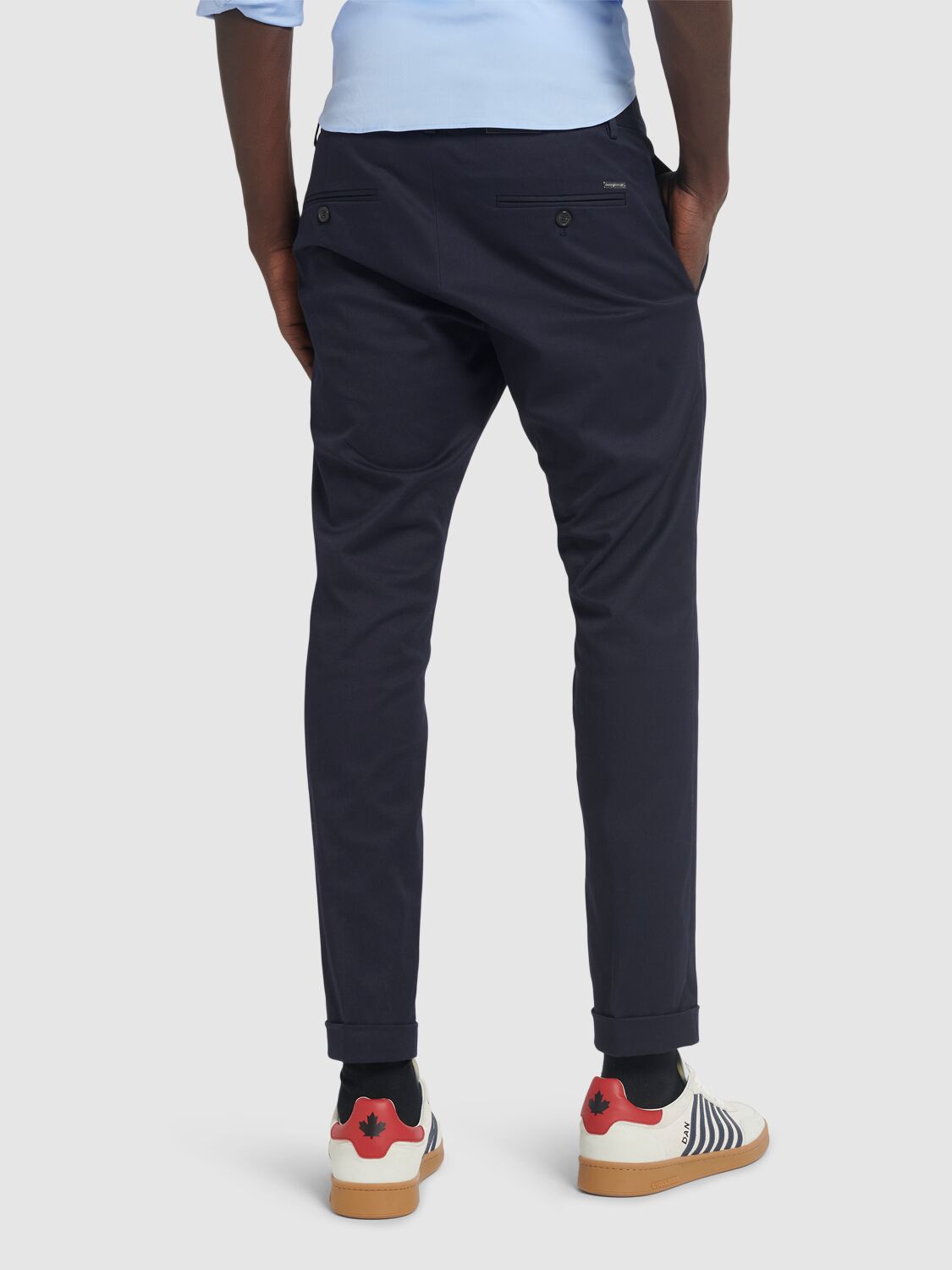 Shop Dsquared2 Cool Guy Stretch Cotton Pants In Blue