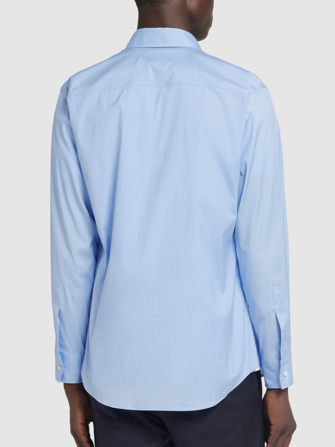 Shop Dsquared2 Stretch Cotton Poplin Shirt In Blue