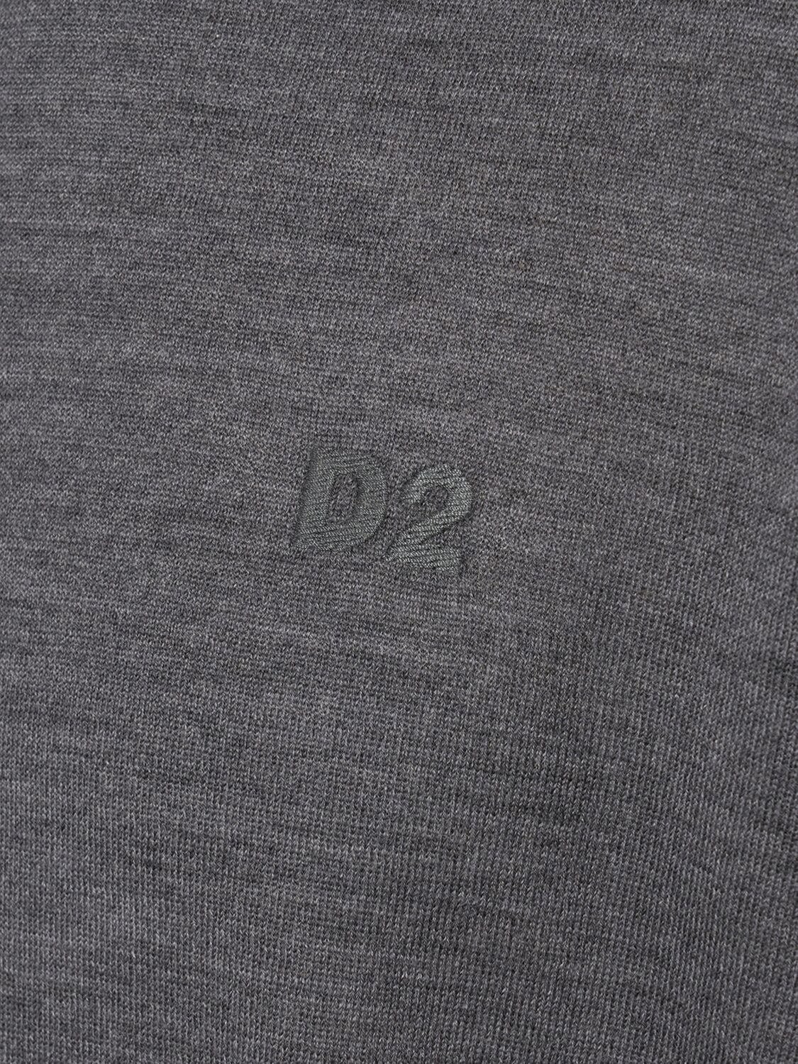 Shop Dsquared2 Crewneck Wool Sweater In Grey