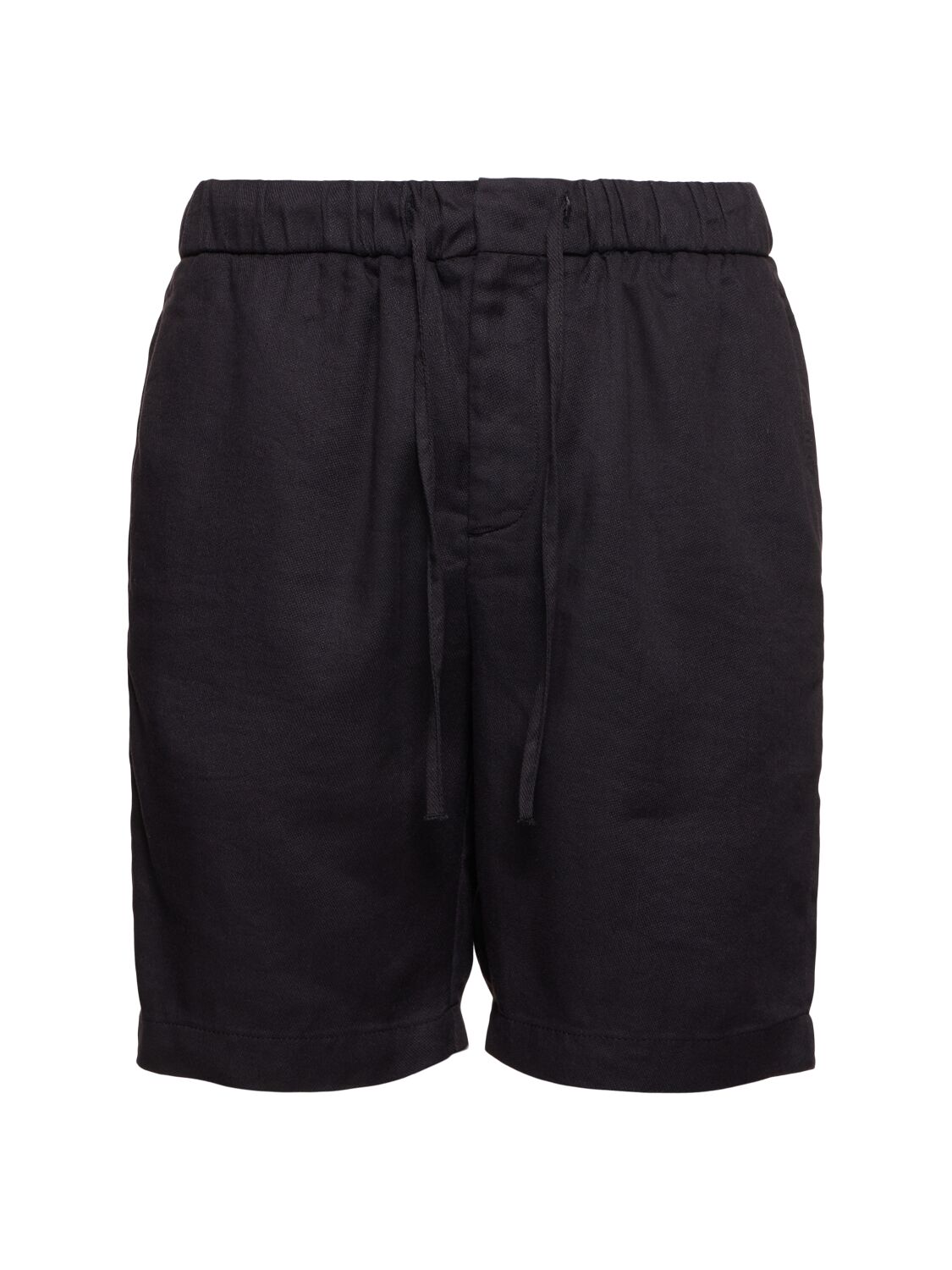 Frescobol Carioca Felipe Linen & Cotton Shorts In Black