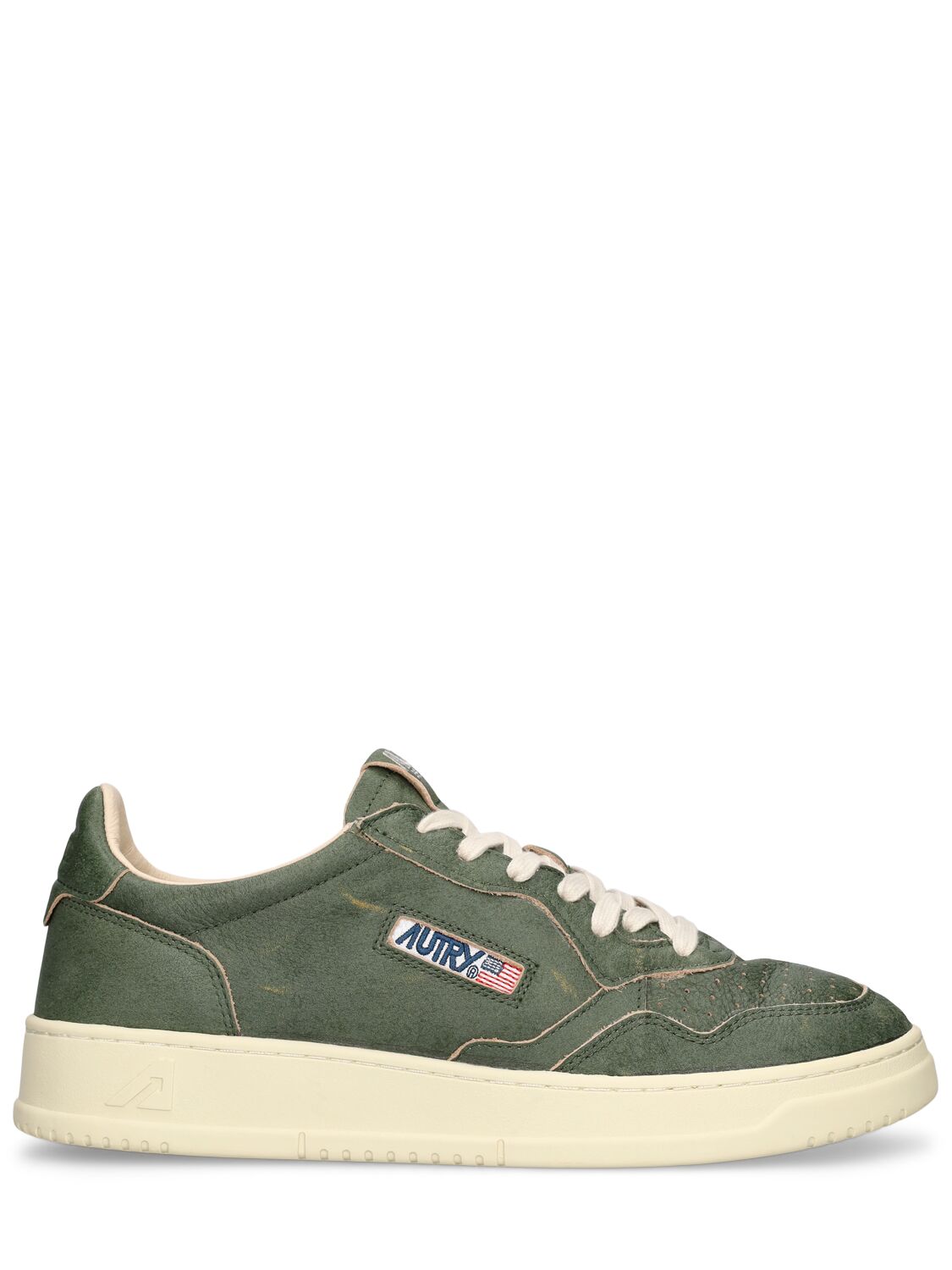 Image of Unlined Leather Low Sneakers