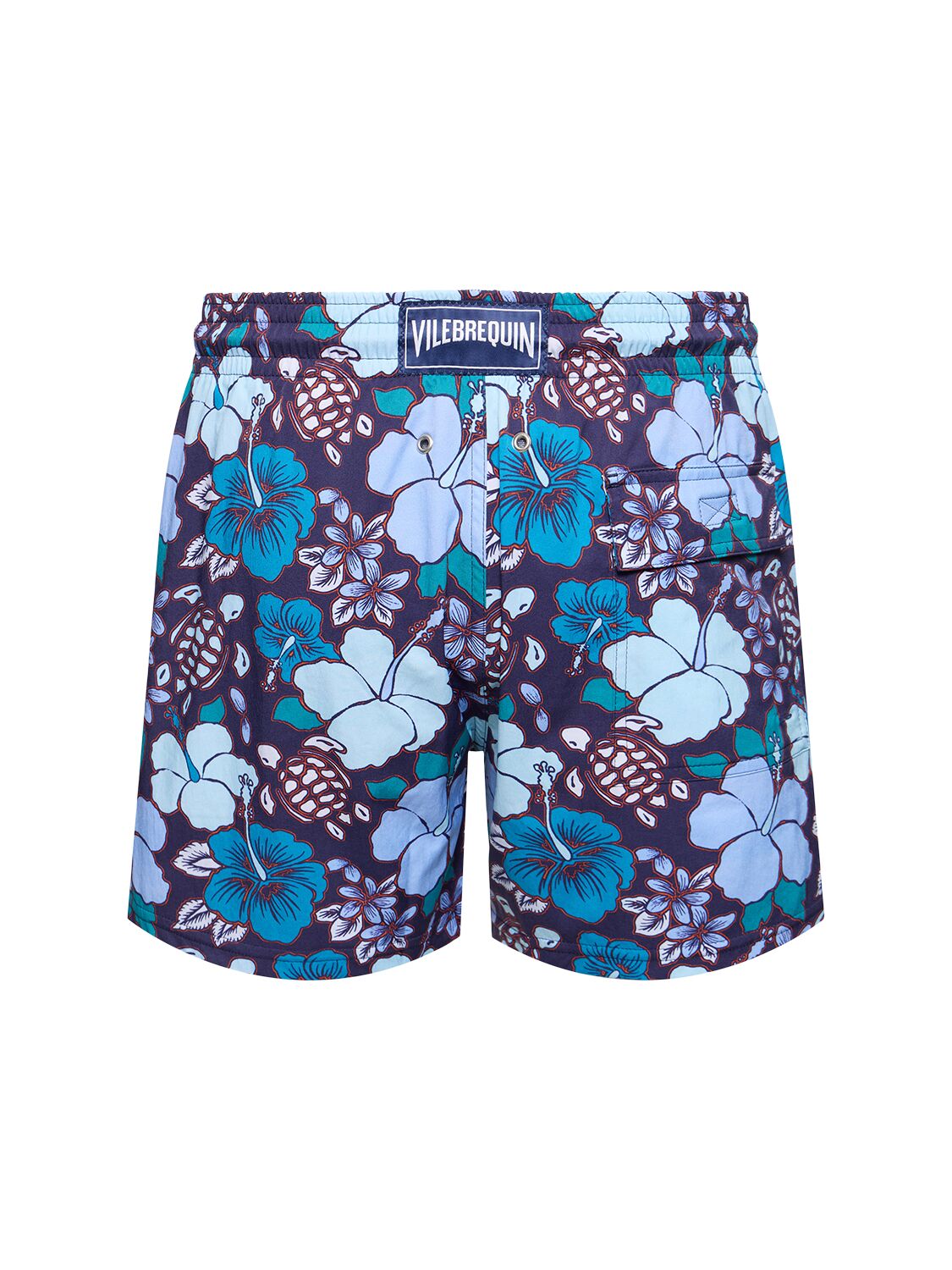 Shop Vilebrequin Moorise Print Stretch Nylon Swim Shorts In 海军蓝