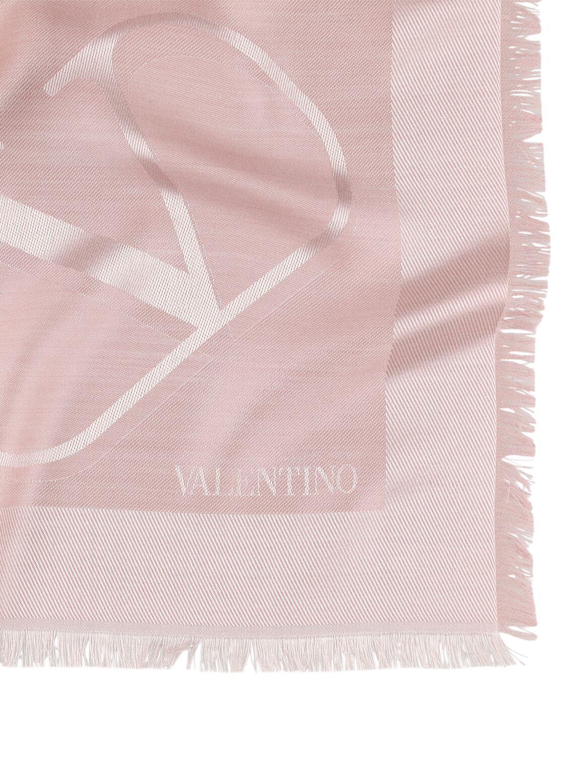 Shop Valentino Vlogo Signature Silk & Wool Scarf In Nemorosa