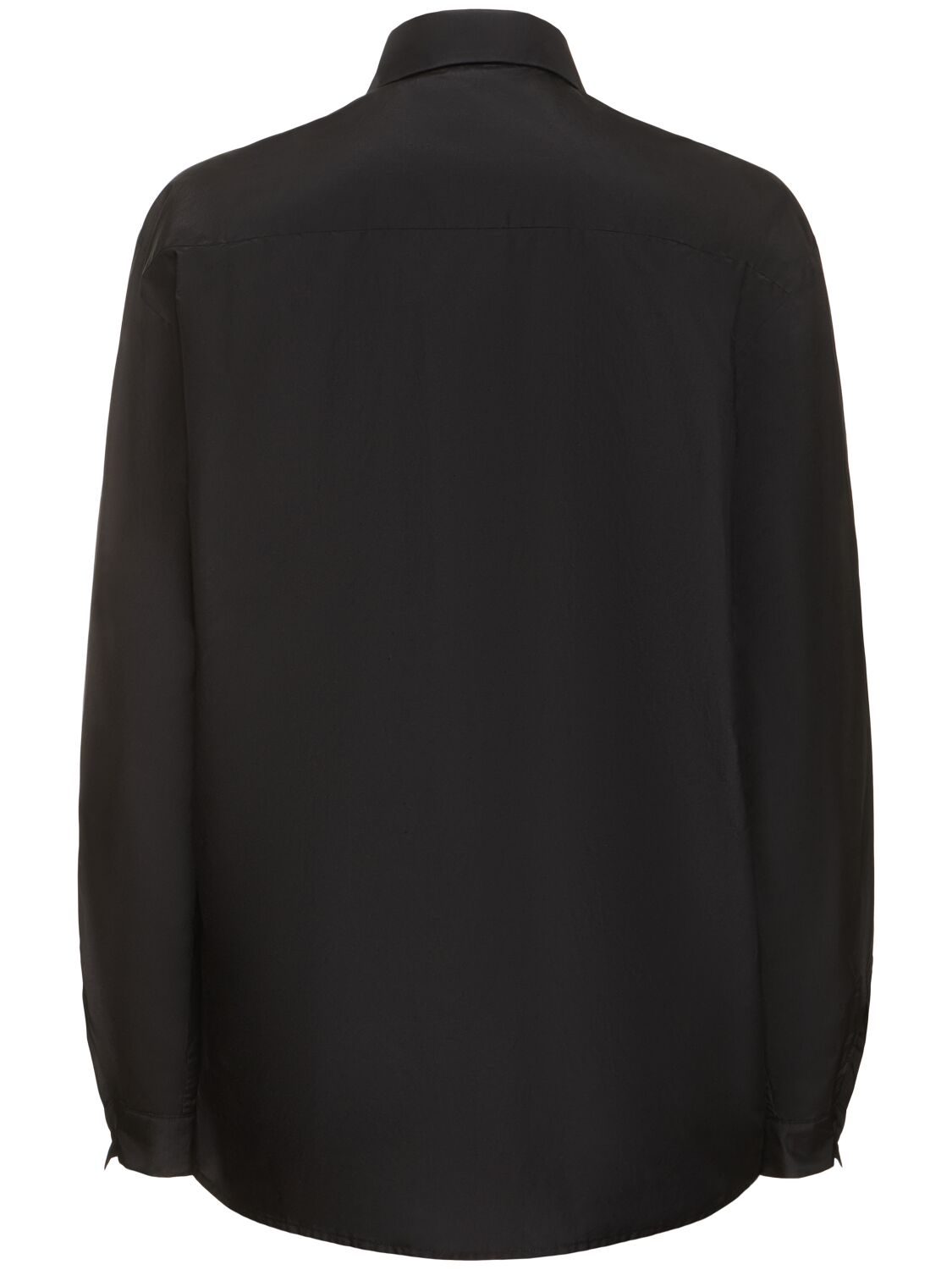 Shop Michael Kors Silk & Cotton Taffeta Shirt In Black