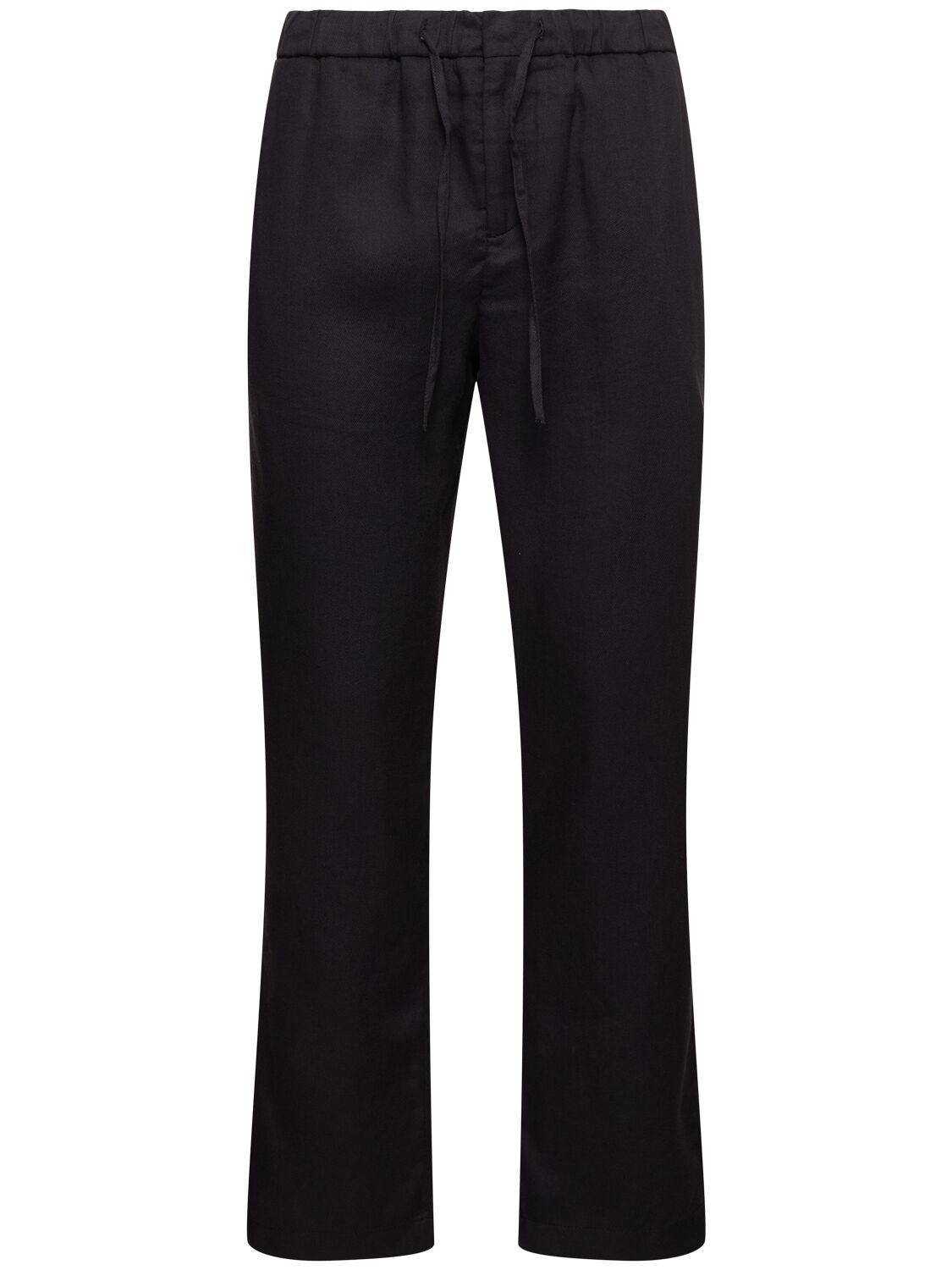 Frescobol Carioca Oscar Linen & Cotton Chino Trousers In Black