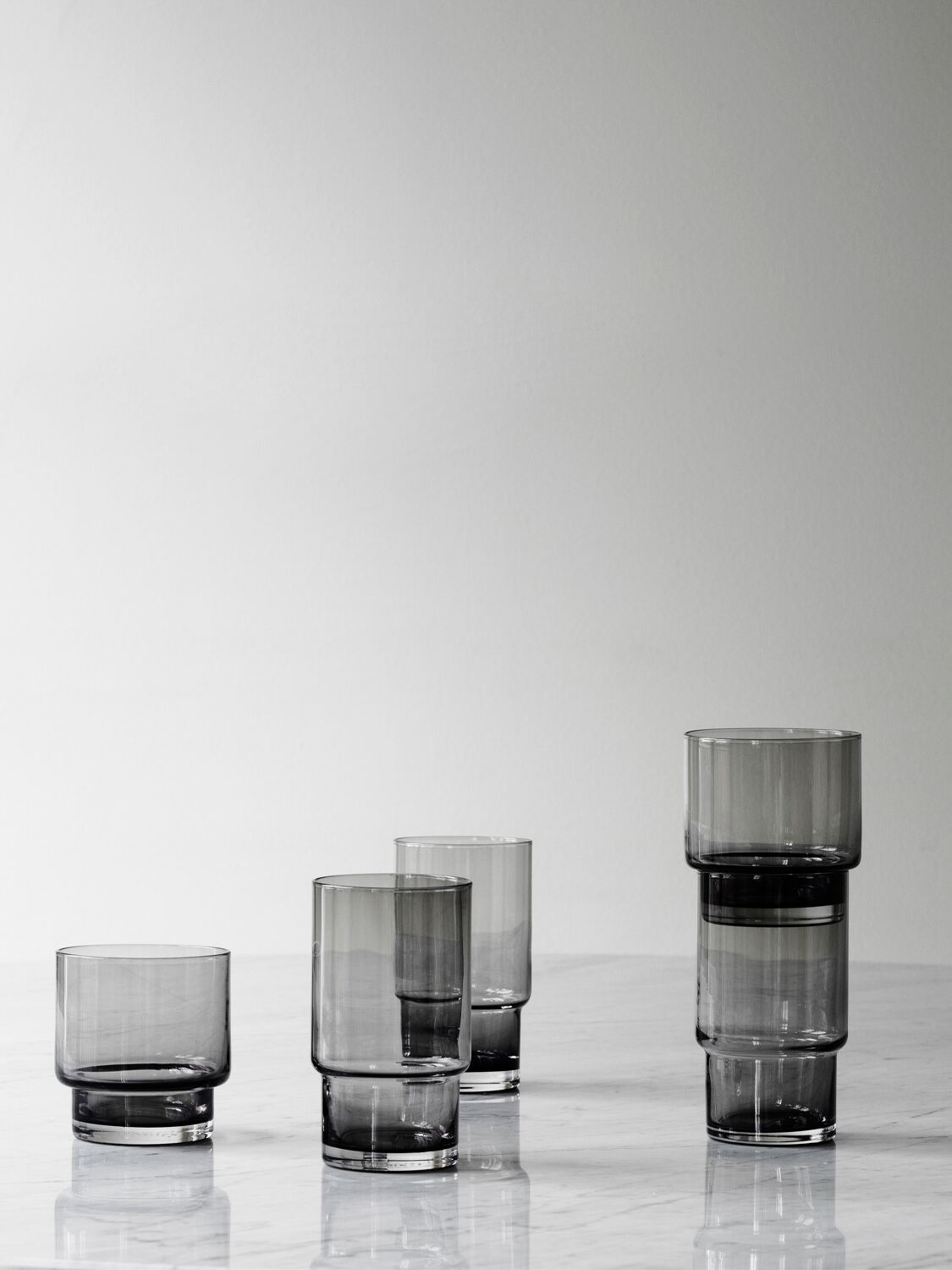 Shop Normann Copenhagen Set Of 4 Large Fit Glasses In Transparent