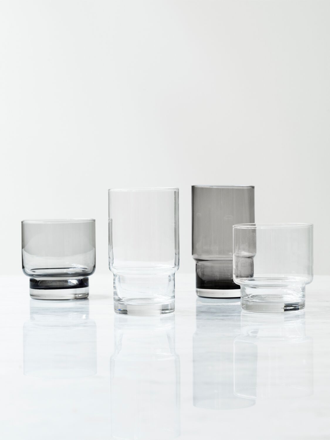 Shop Normann Copenhagen Set Of 4 Large Fit Glasses In Transparent