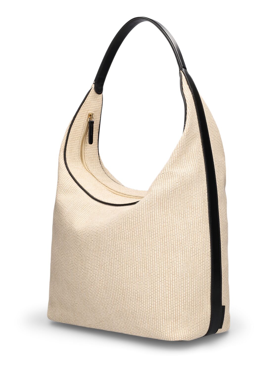 Loulou Studio Ares Cotton Blend Hobo Bag In Beige/black
