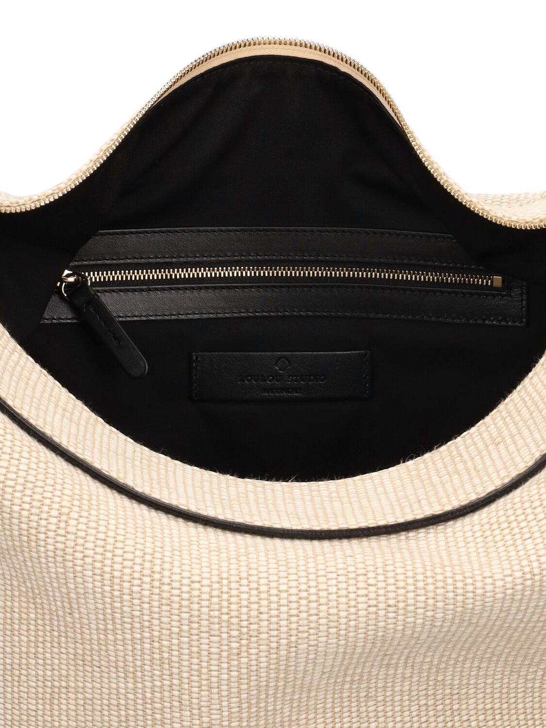 Loulou Studio Ares Cotton Blend Hobo Bag In Beige/black