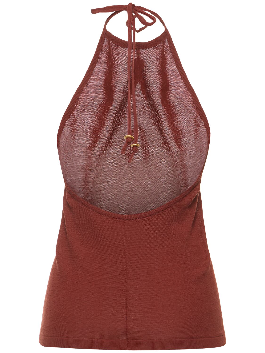 Shop Lemaire Halter Neck Cotton Top In Carmine Red