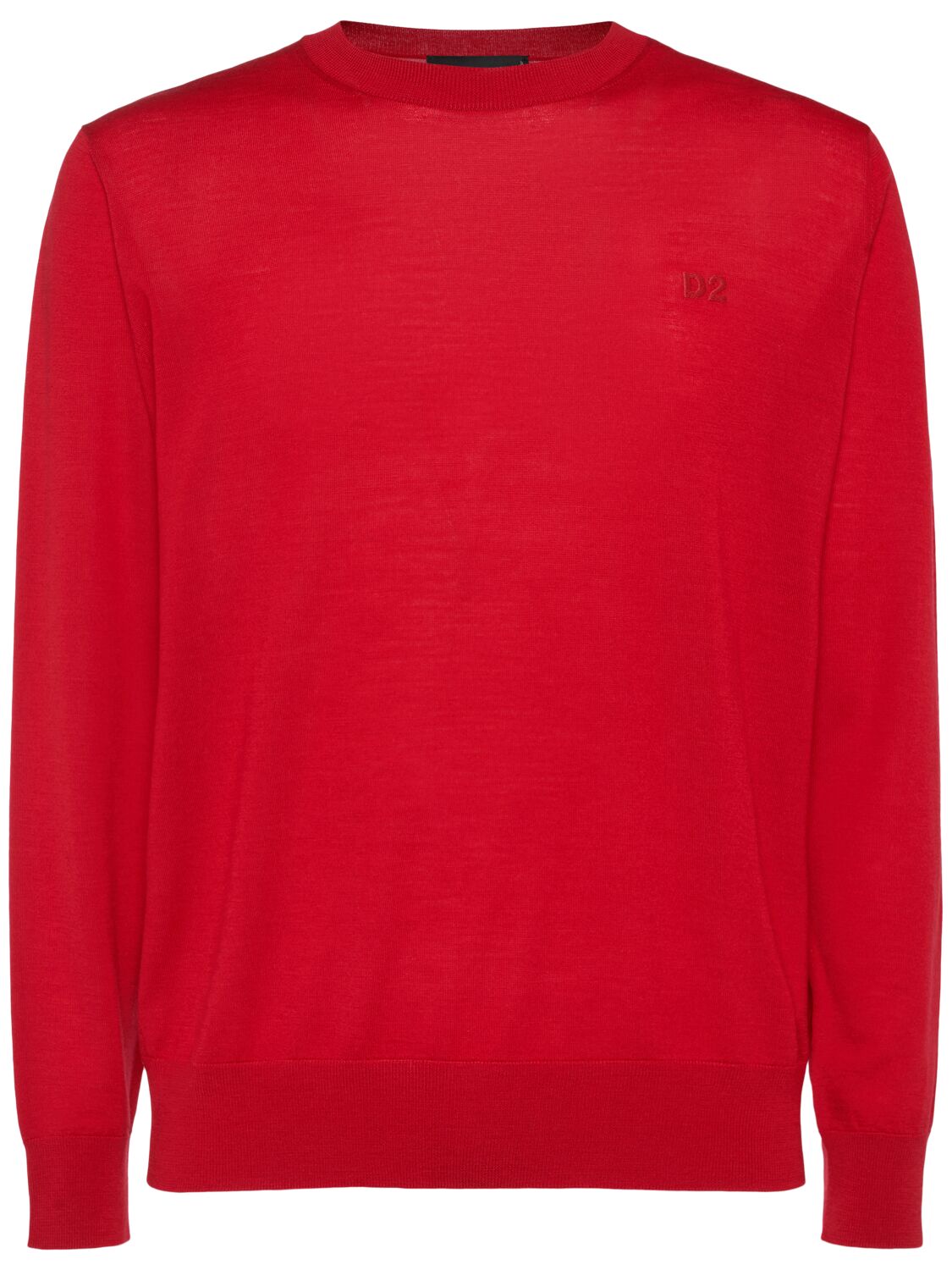 Dsquared2 Crewneck Wool Jumper In Devils Kiss