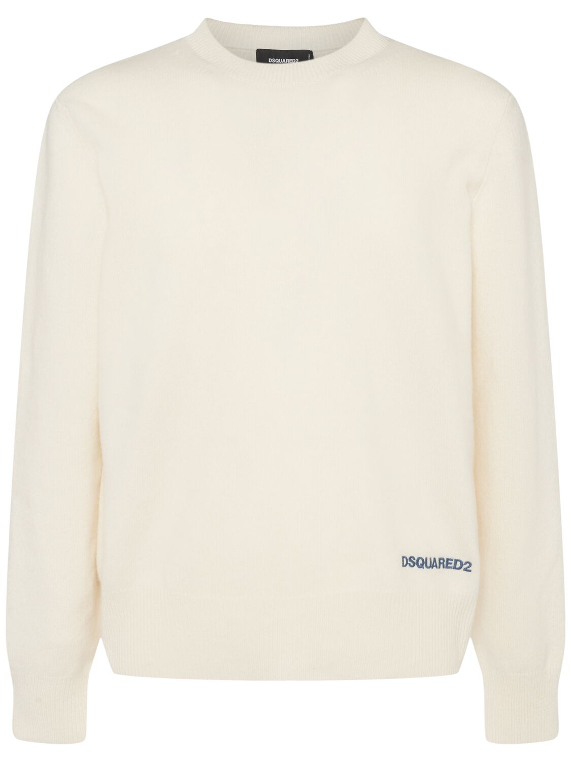 Dsquared2 Crewneck Knit Sweater In 0ff-white