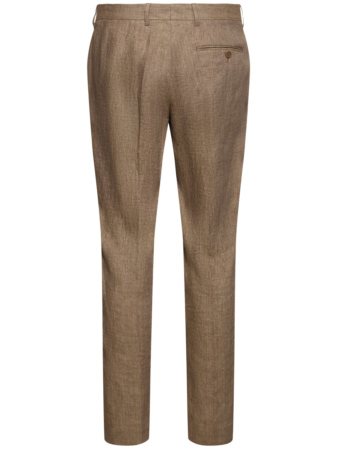 Shop Frescobol Carioca Alfonso Tailored Linen Pants In Brown