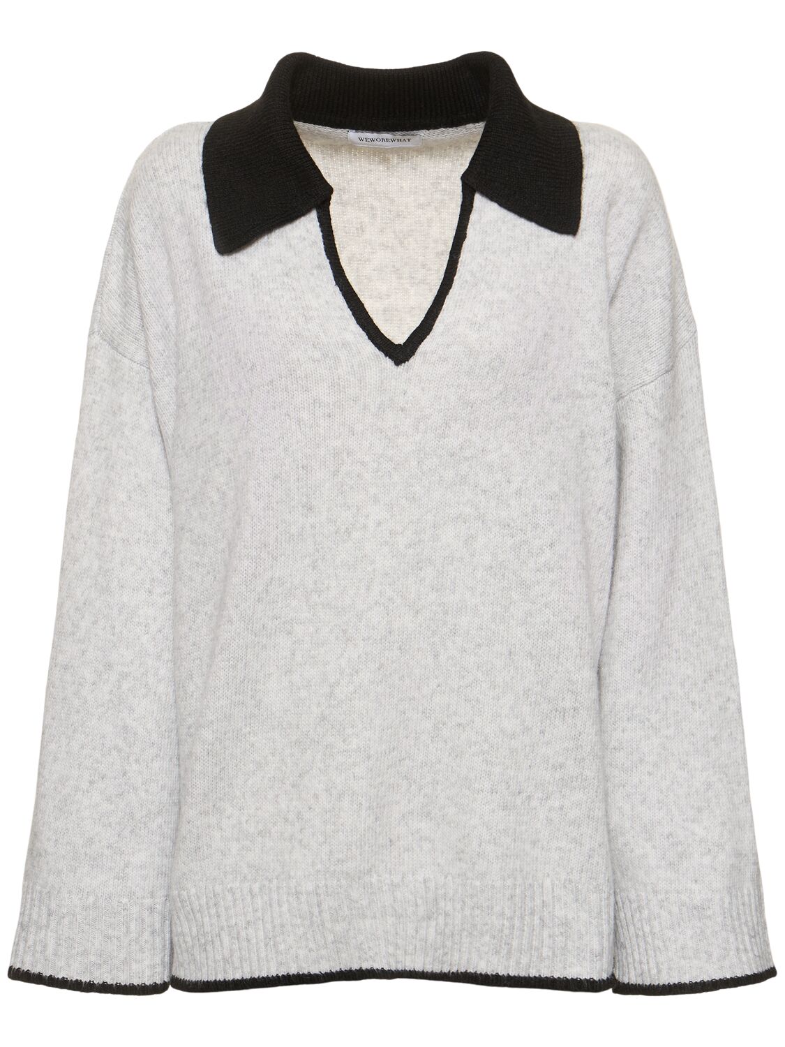 Shop Weworewhat V Collar Knitted Sweater In Grey