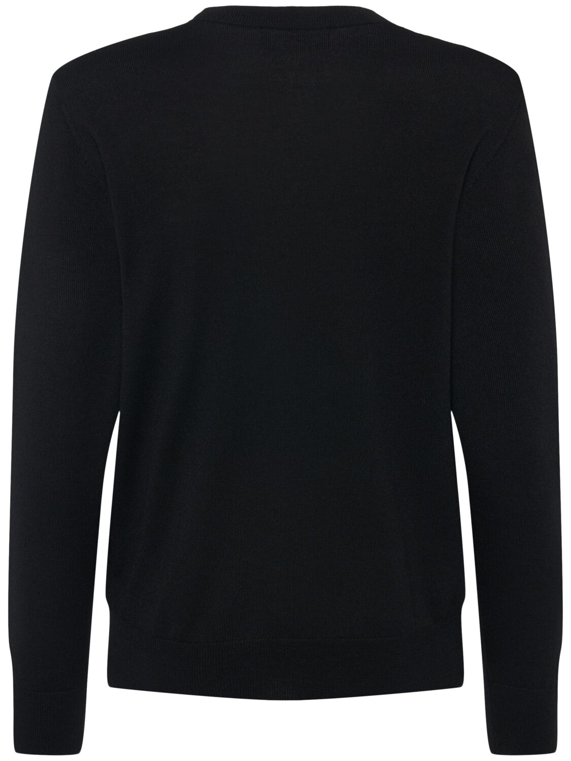 Shop Dsquared2 D2 Leaf Wool Crewneck Sweater In Black