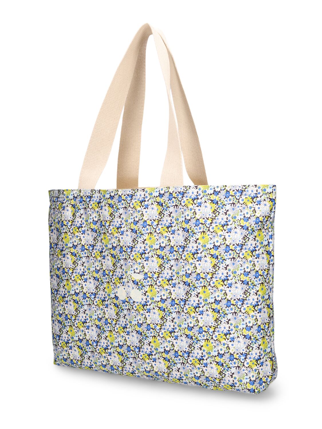 Shop Bonpoint Printed Coated Cotton Tote Bag In Blue