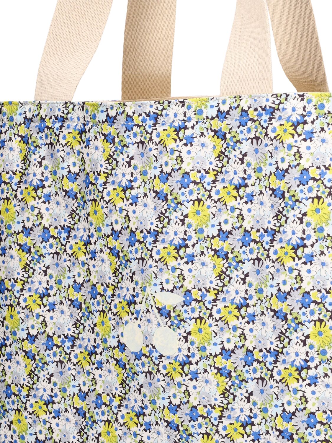 Shop Bonpoint Printed Coated Cotton Tote Bag In Blue