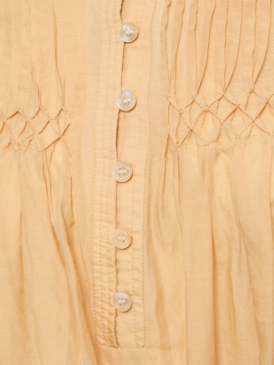 Shop Marant Etoile Adeliani Buttoned Long Sleeve Dress In Beige