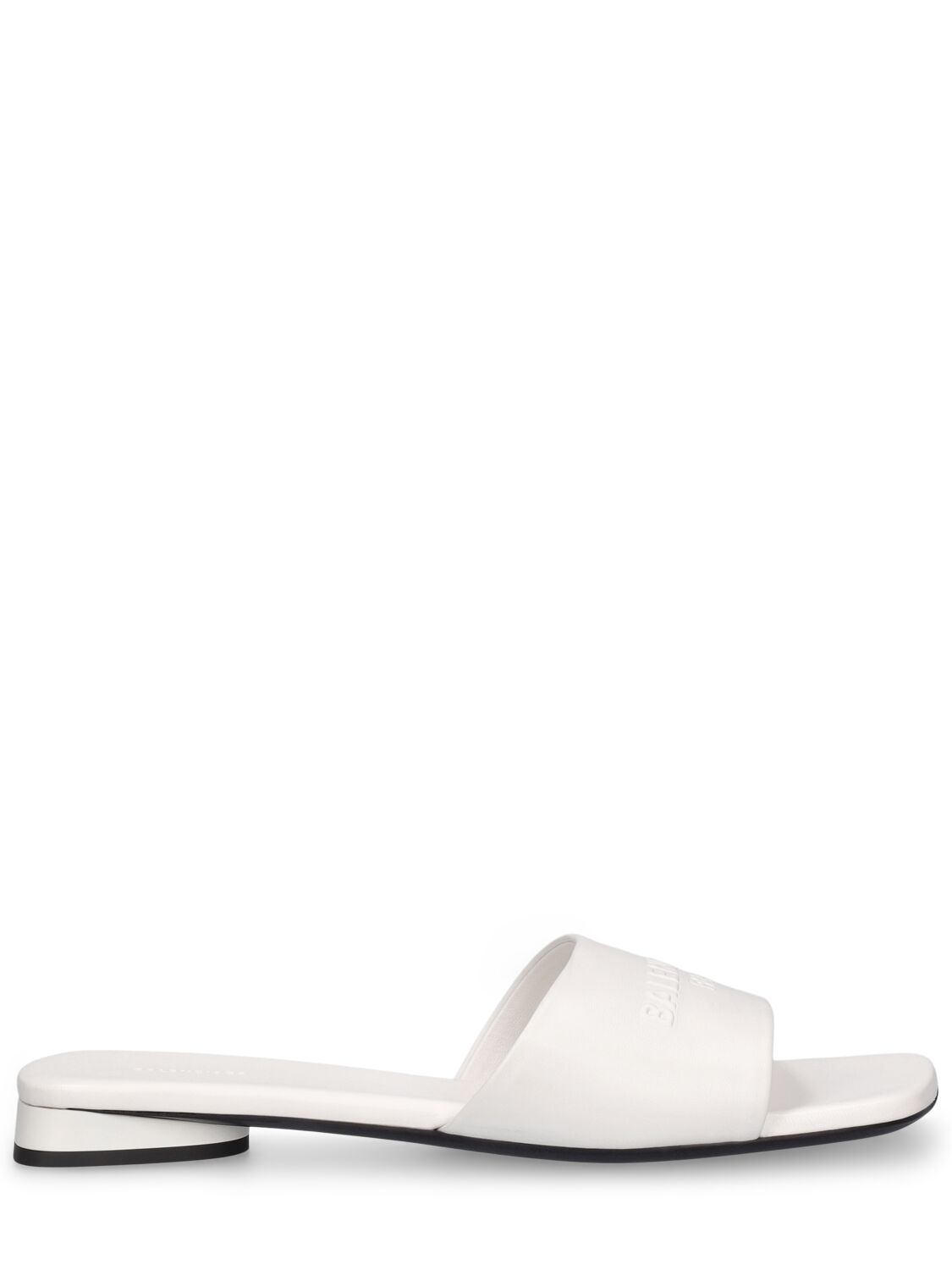 Shop Balenciaga 10mm Dutyfree Shiny Leather Sandals In White