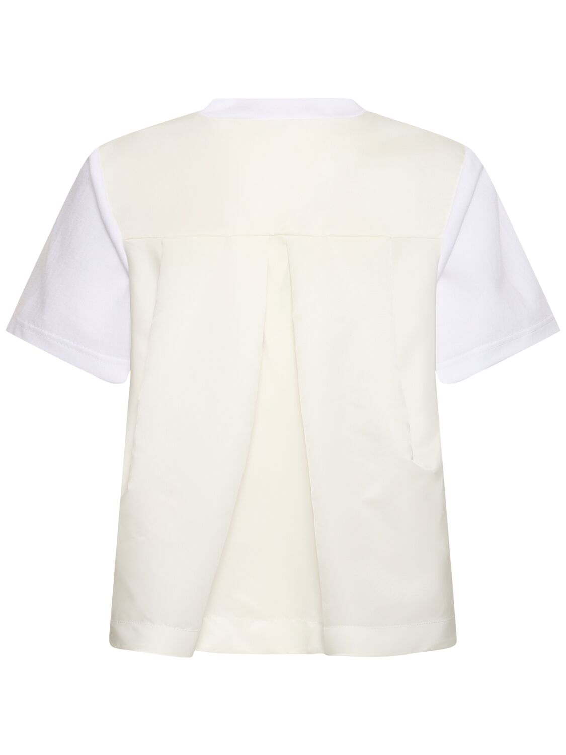 Shop Sacai Cotton Jersey & Nylon Twill T-shirt In Off White