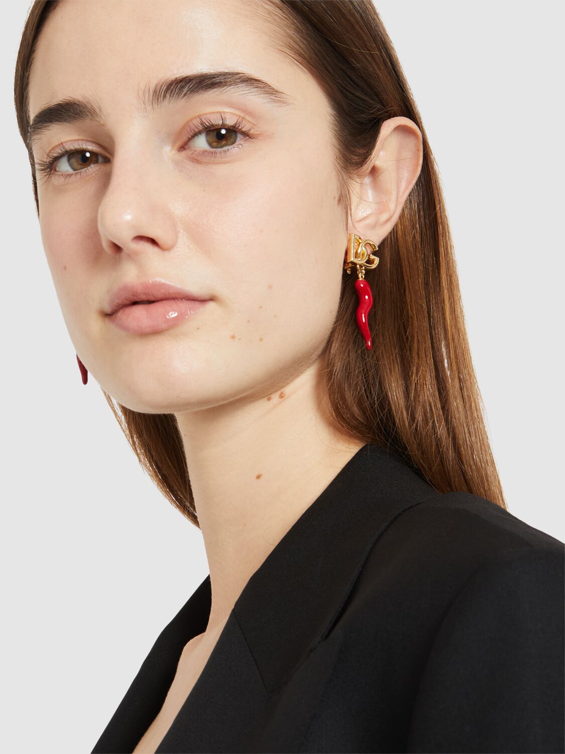 Shop Dolce & Gabbana Dg Charm Earrings In Gold/red