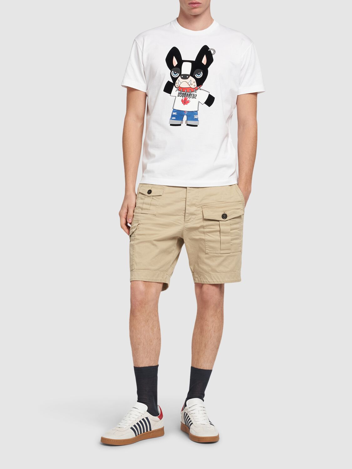 Shop Dsquared2 Sexy Cargo Cotton Drill Shorts In Desert Tan