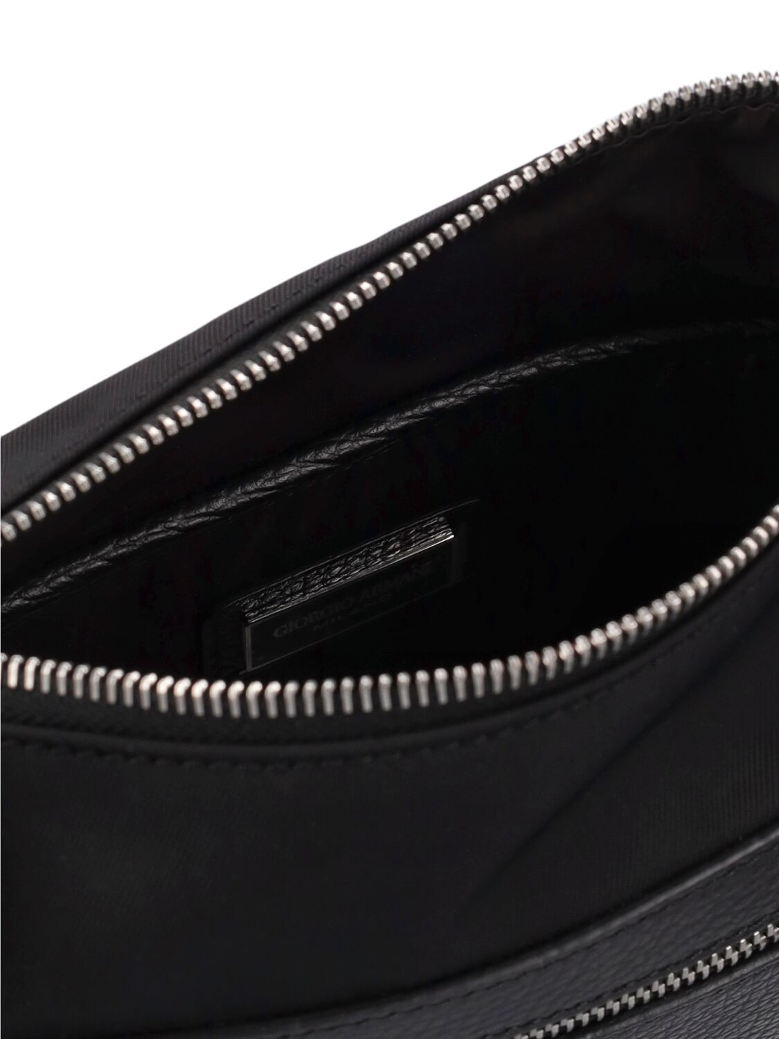 Shop Giorgio Armani Logo Crossbody Bag In Black