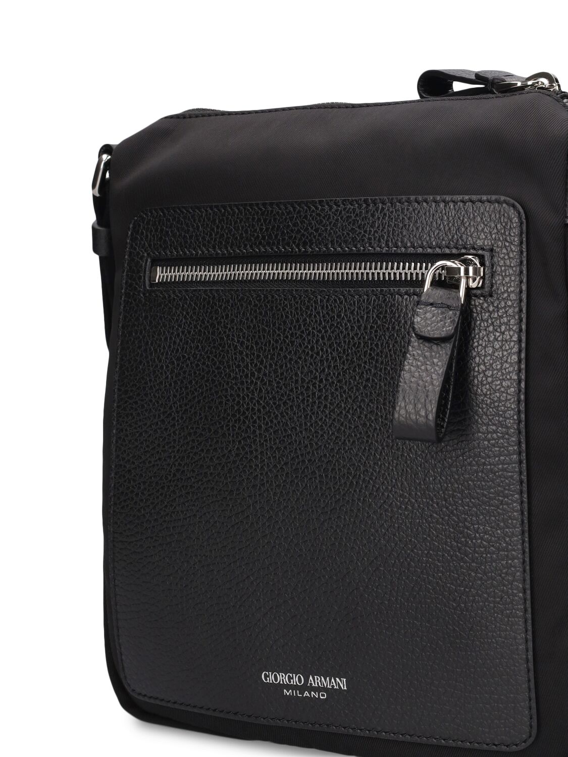 Shop Giorgio Armani Logo Crossbody Bag In Black