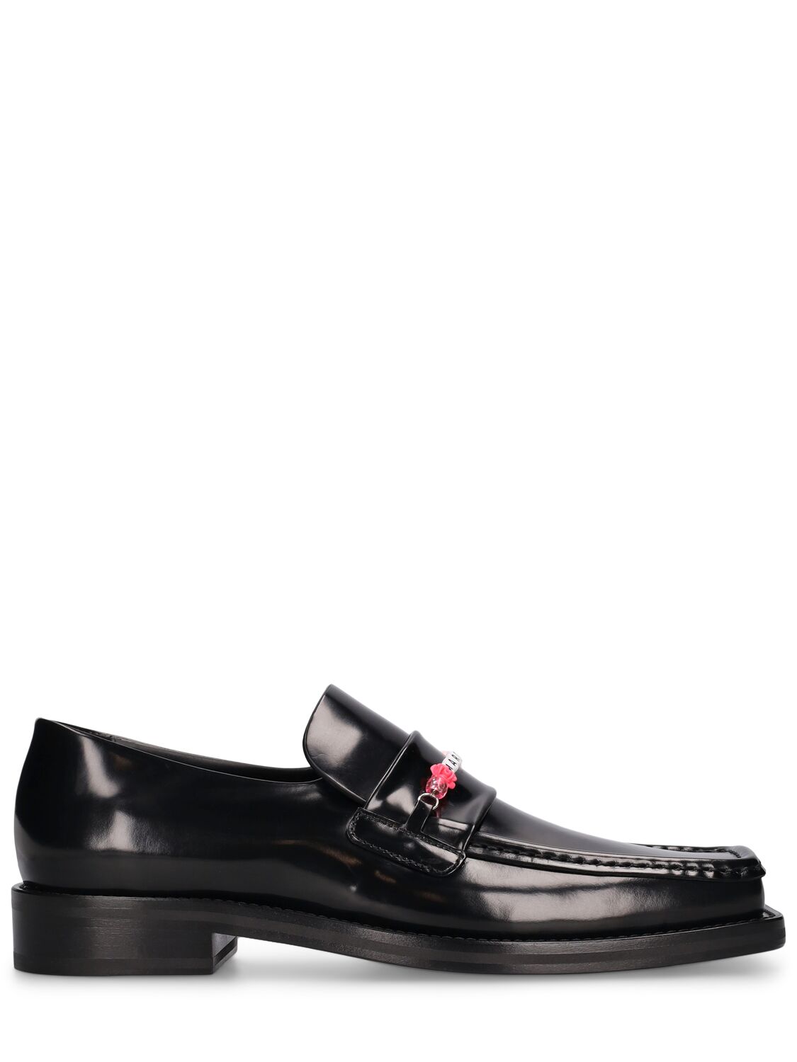 Martine Rose 3.5cm Leather Square Toe Beaded Loafers In Black