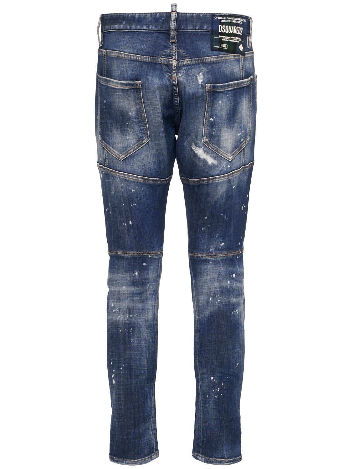 Shop Dsquared2 Tidy Biker Cotton Denim Jeans In Navy