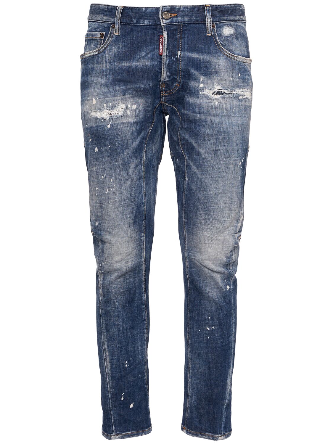 Dsquared2 Tidy Biker Cotton Denim Jeans In Navy