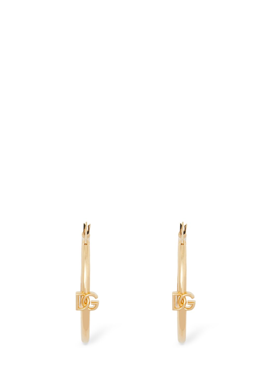 Dolce & Gabbana Dg Logo Creole Earrings In Gold