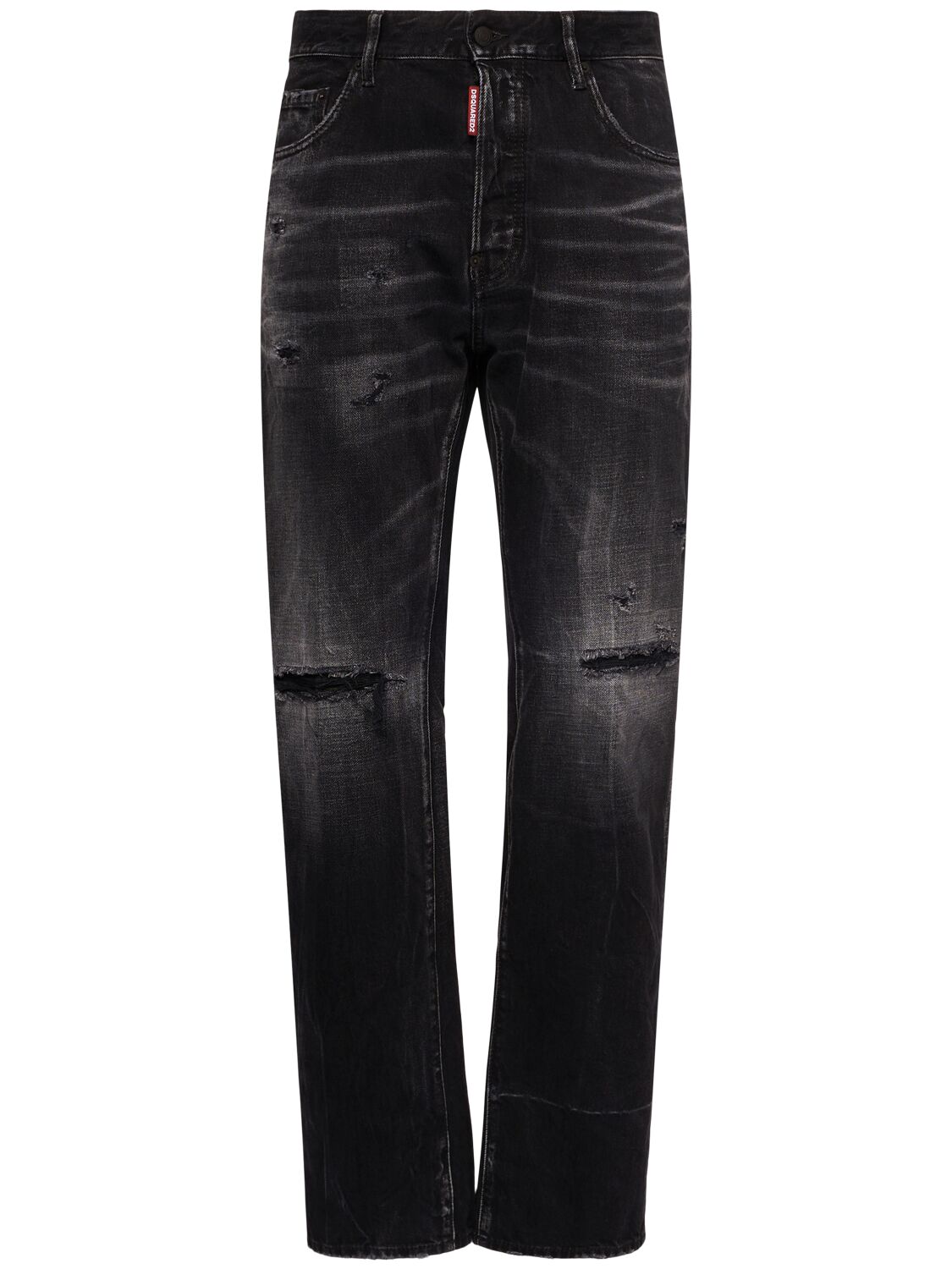 Shop Dsquared2 642 Cotton Denim Jeans In Black