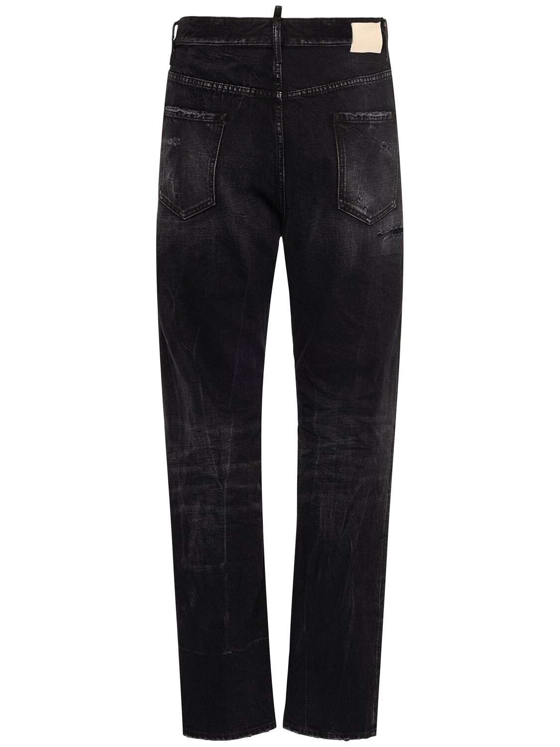 Shop Dsquared2 642 Cotton Denim Jeans In Black