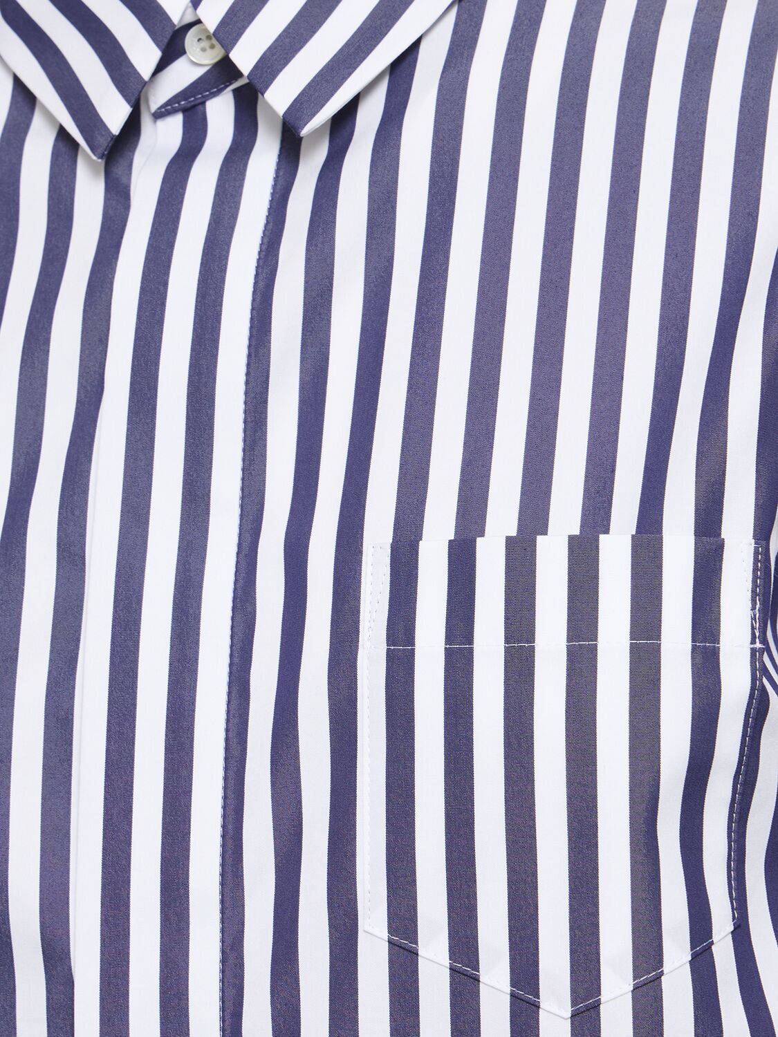 Shop Sacai Cotton Poplin & Nylon Twill Shirt In Blue Stripes