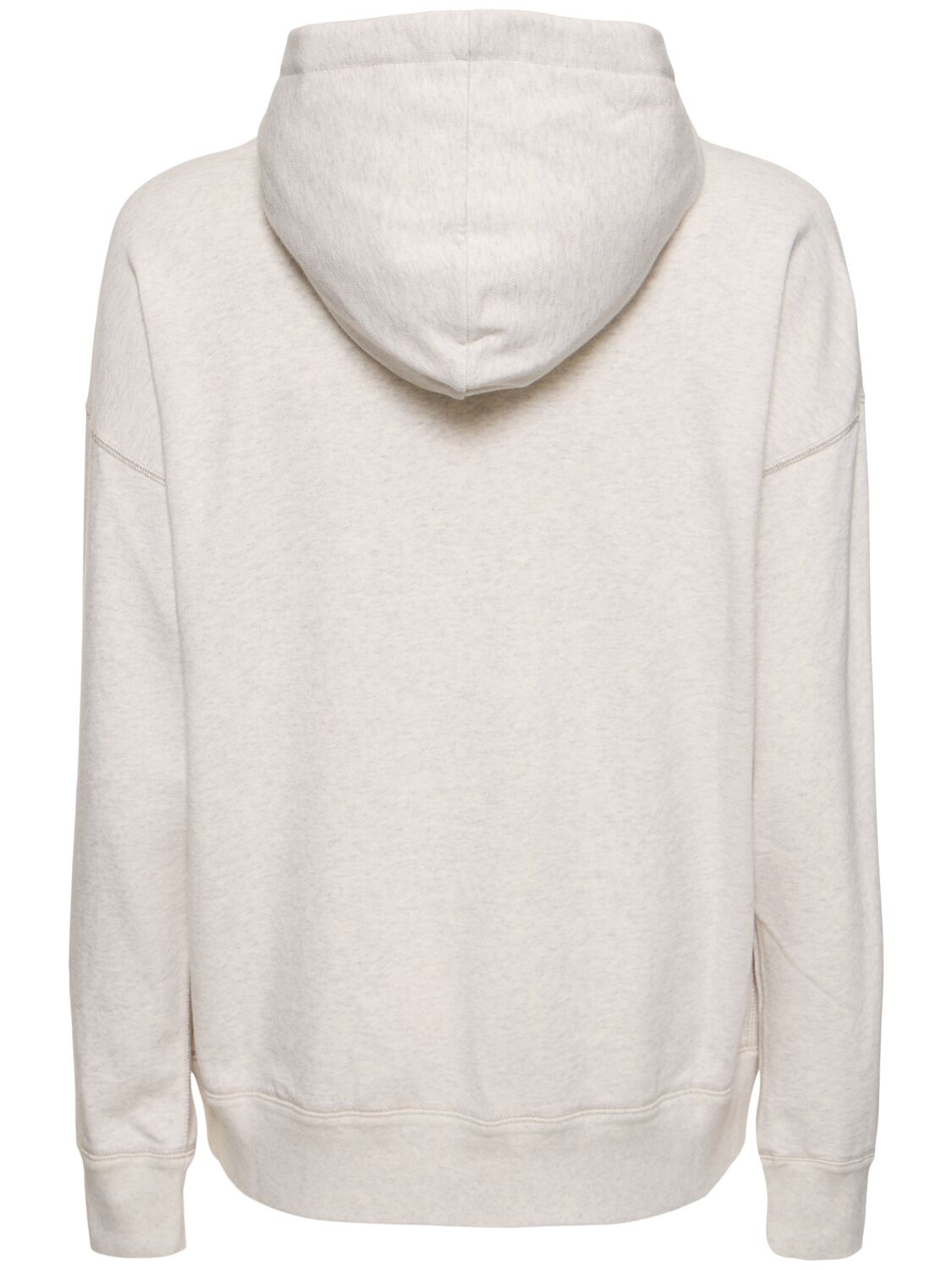 Shop Marant Miley Flocked Logo Cotton Blend Hoodie In White,green