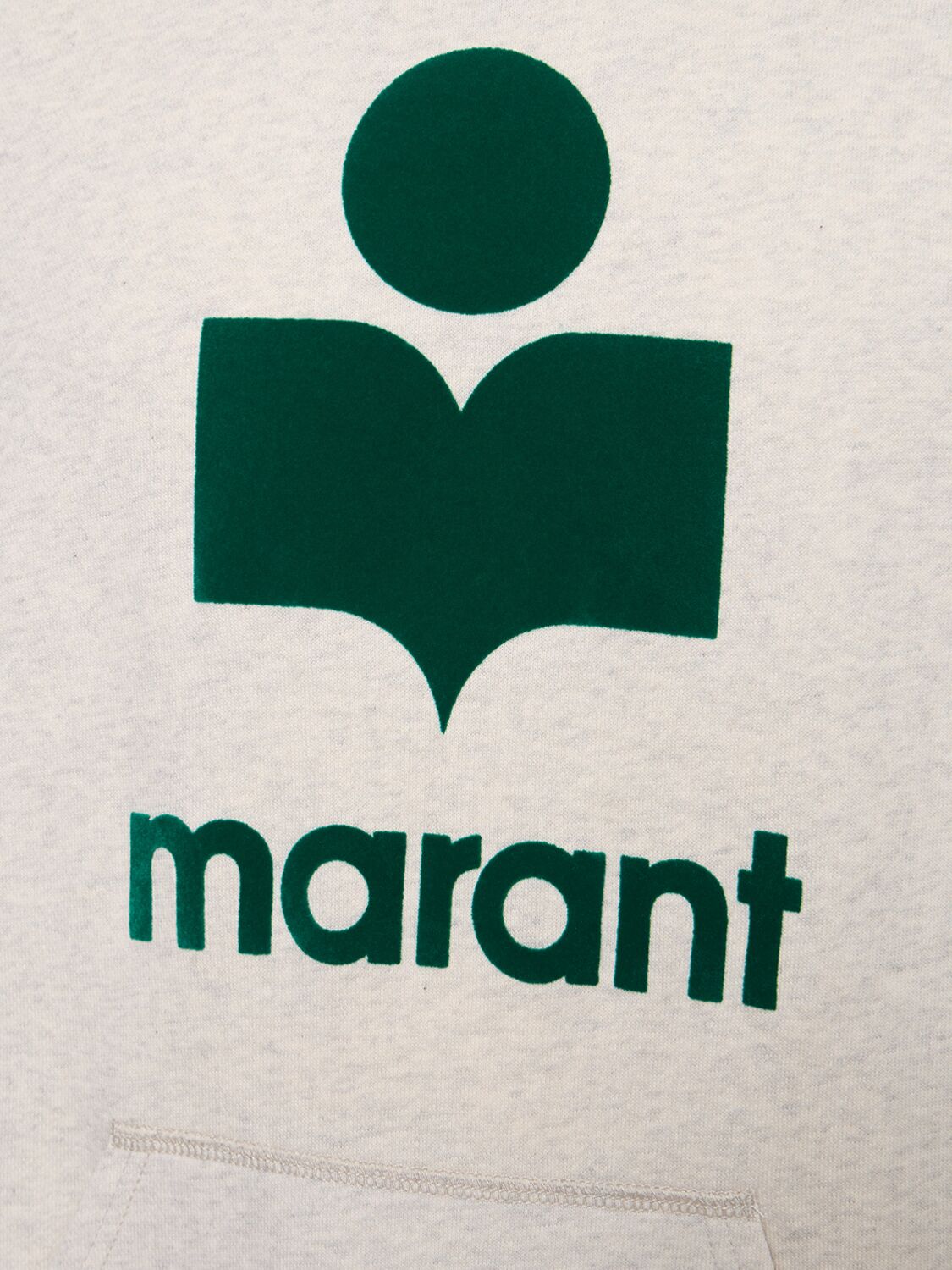 Shop Marant Miley Flocked Logo Cotton Blend Hoodie In White,green