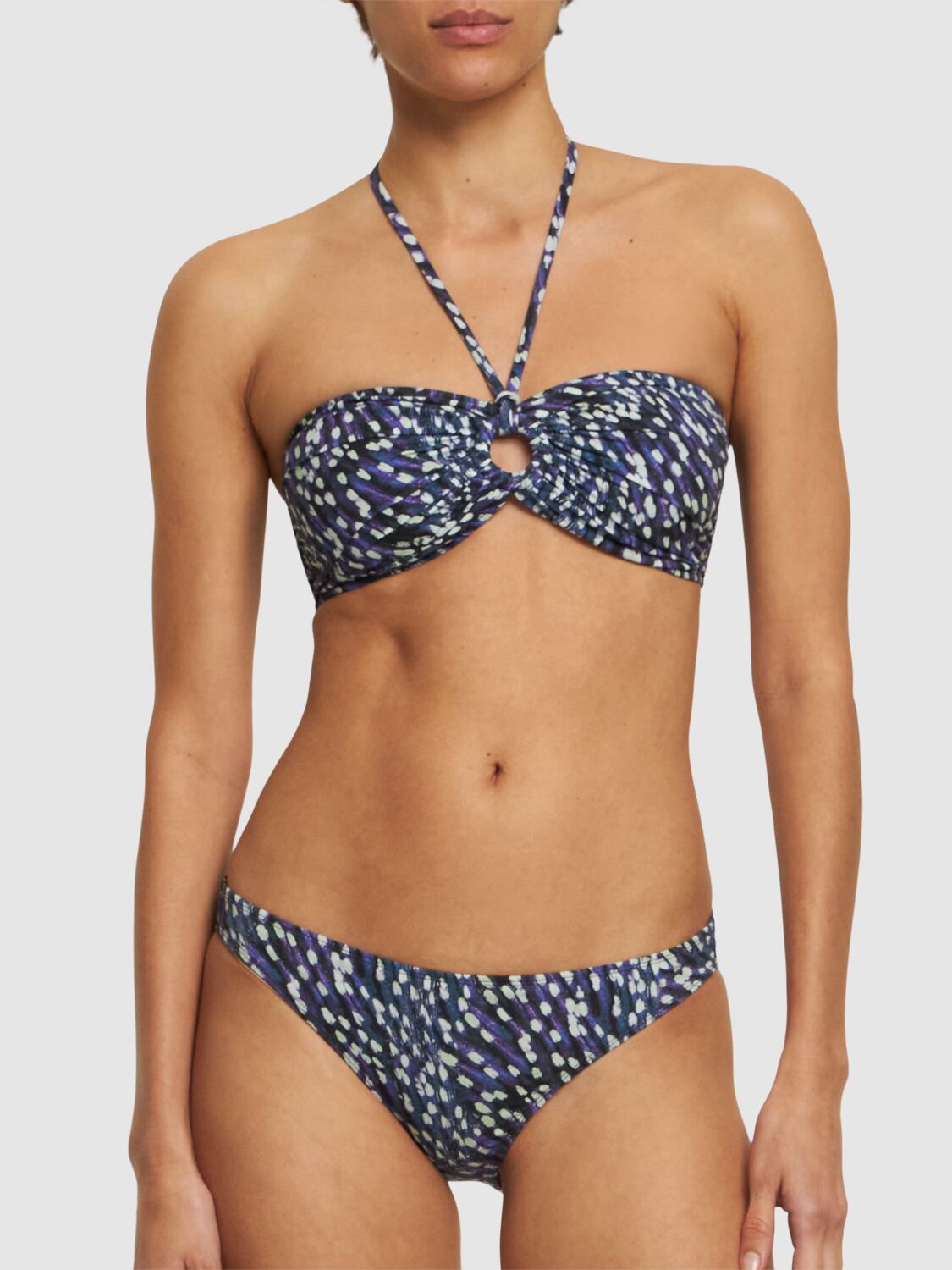 Shop Isabel Marant Saly Floral Bikini Bottom In 蓝色