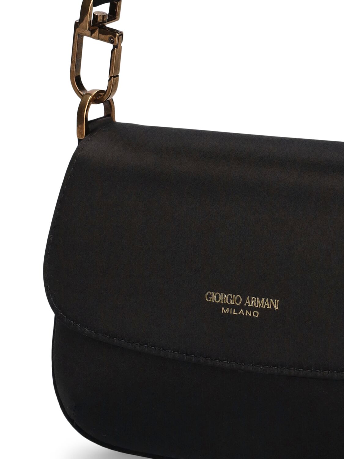 Shop Giorgio Armani Mini Le Prime Soft Satin Shoulder Bag In Black