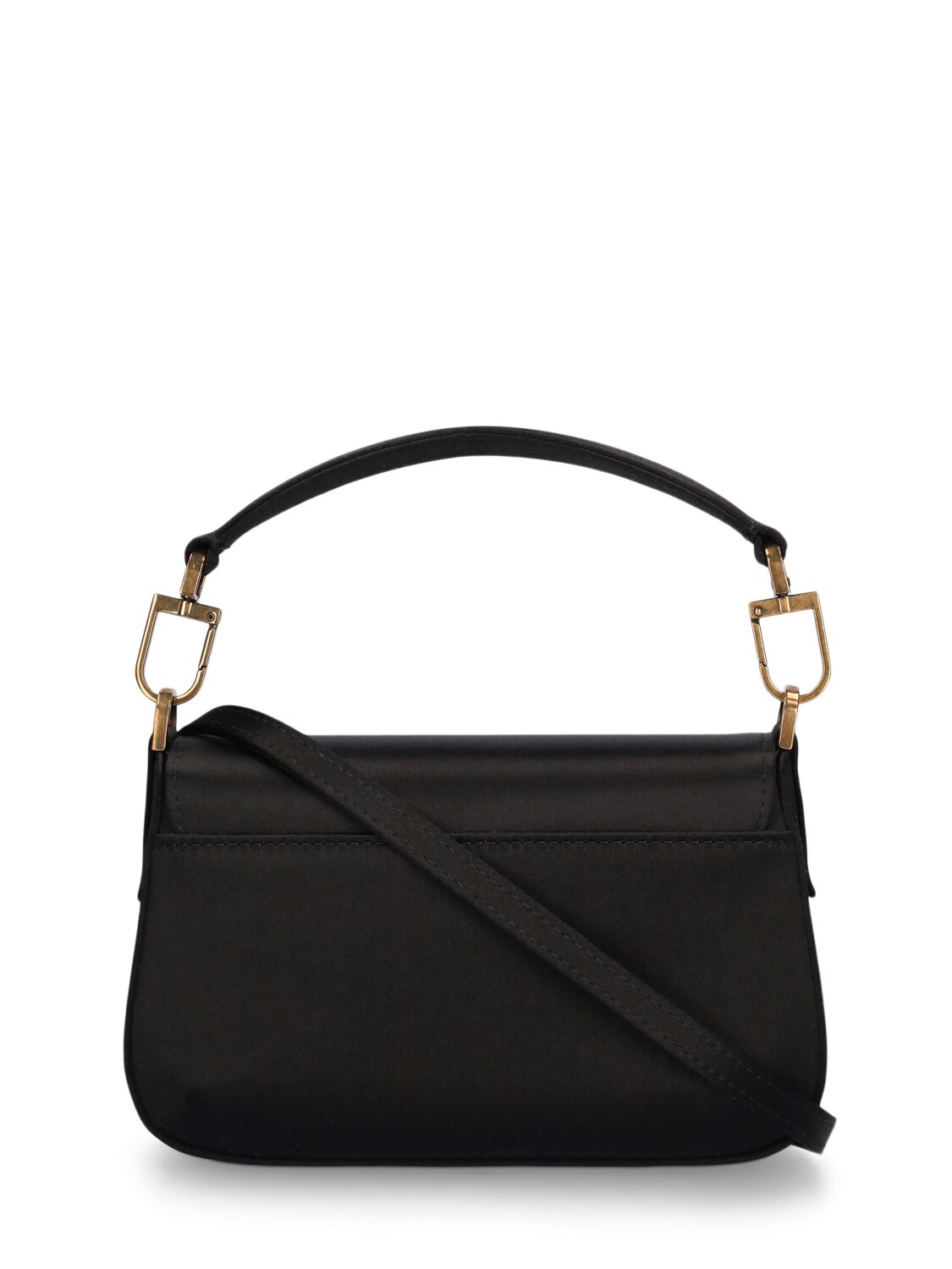 Shop Giorgio Armani Mini Le Prime Soft Satin Shoulder Bag In Black